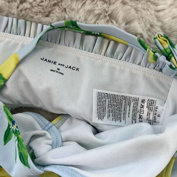 Janie and Jack Recycled Lemon 2-Piece Swimsuit Size 16 Girls - Picture 7 of 7